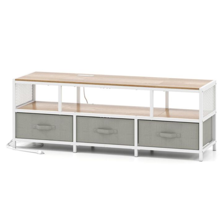 Hivvago TV Stand for TVs up to 65 Inches with Power Outlets USB Charging