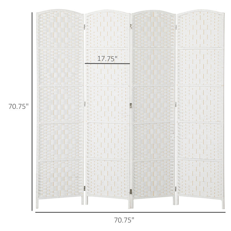 Hivvago 6FT Tall 4-Panel Woven Folding Room Divider image number 2