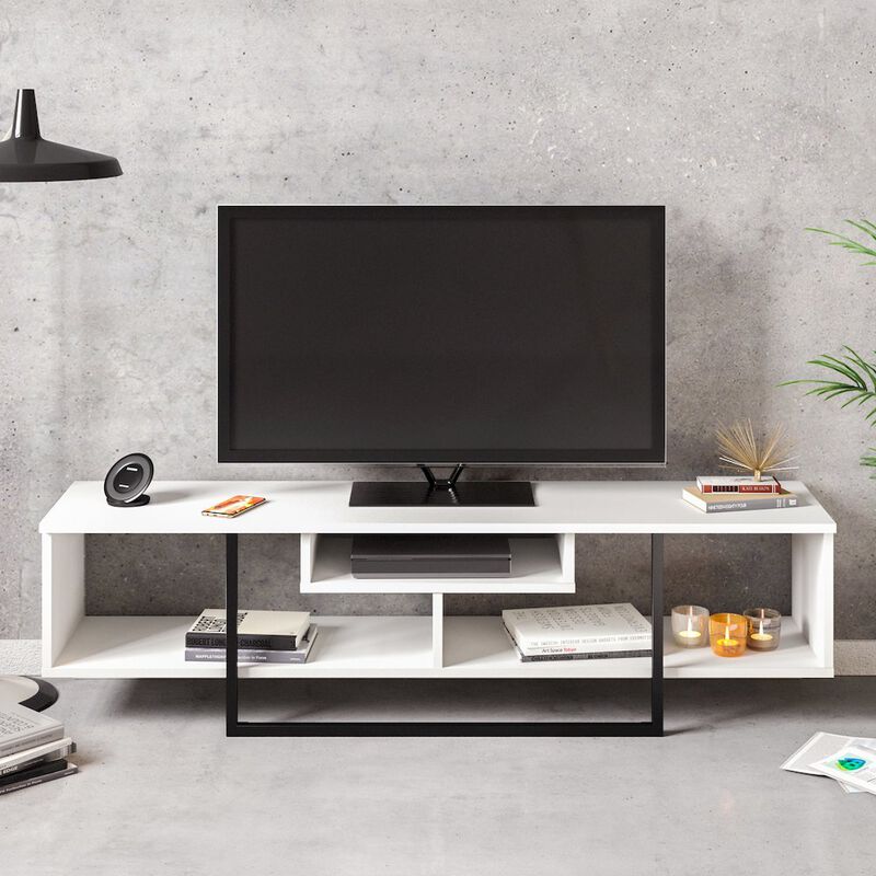Decorotika Asal 59'' Tv Stand - White & Black