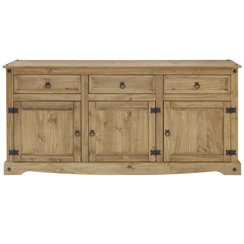 OS Home and Office Furniture Model COR917 Cottage Series Wood Buffet Sideboard in Corona Brown
