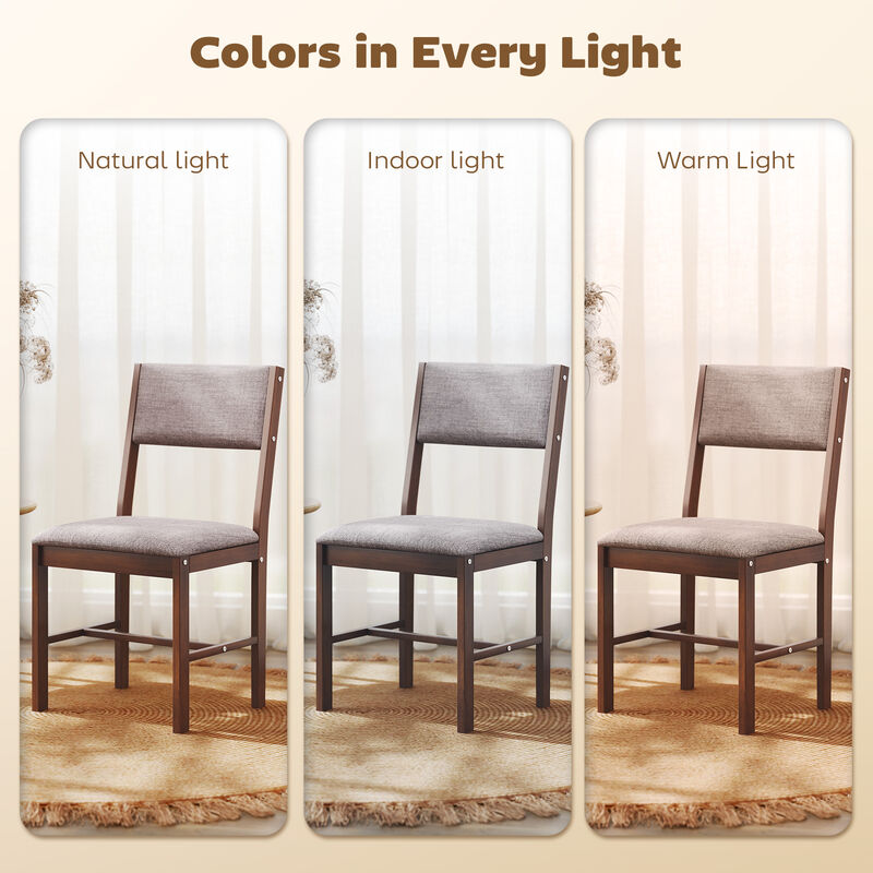 Hivvago Modern Dining Chairs Set of 4 with Linen Fabric image number 6