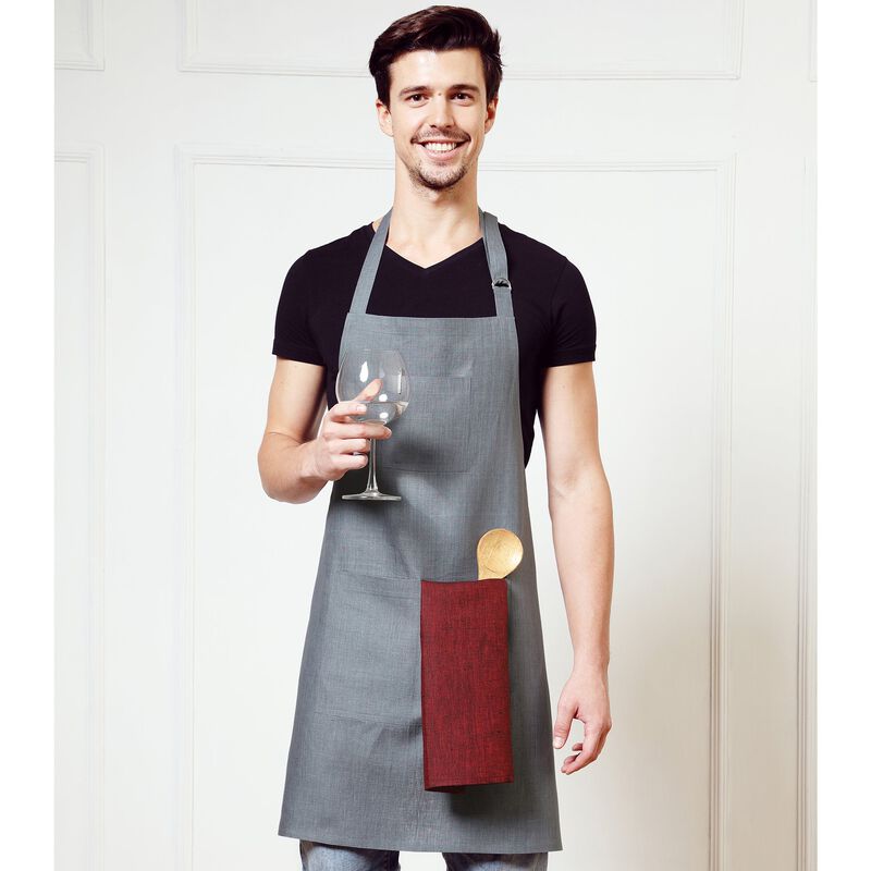 Solino Home 100% Pure Linen Apron - Kitchen Linen image number 2