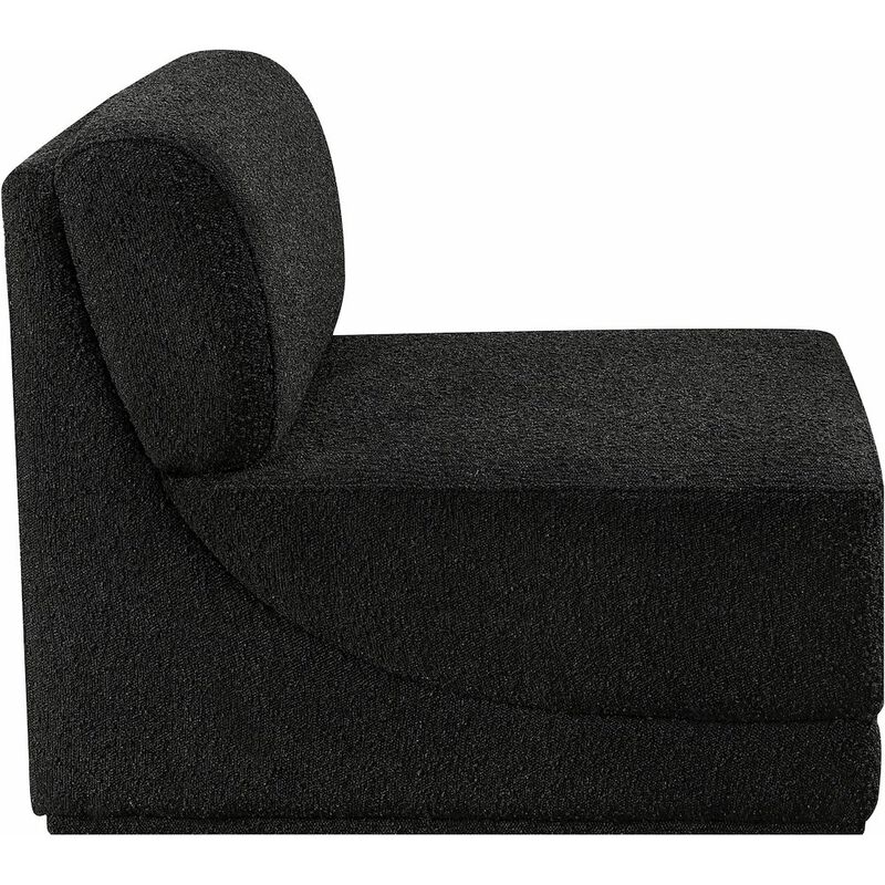 Meridian Furniture Ollie Black Boucle Fabric Armless