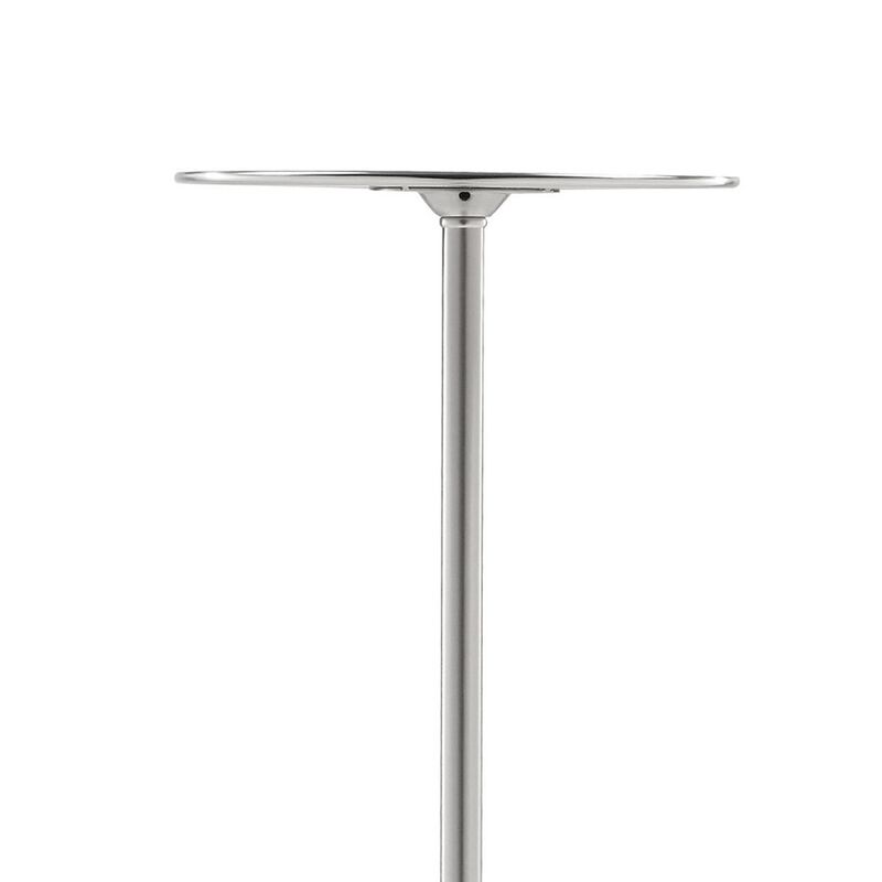 Mars 8 Inch Side End Drink Table, Round, Dome Tapered Base, Silver