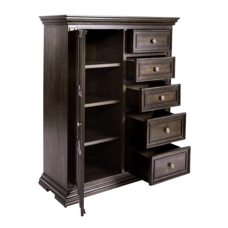 Liberty Furniture Big Valley Door Chest in Brownstone w/ Heavy Distressing image number 2