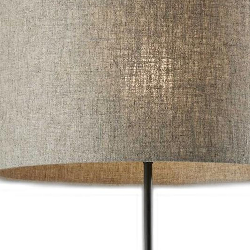 Hivvago 63" Beige And Black Floor Lamp With Beige Fabric Drum Shade
