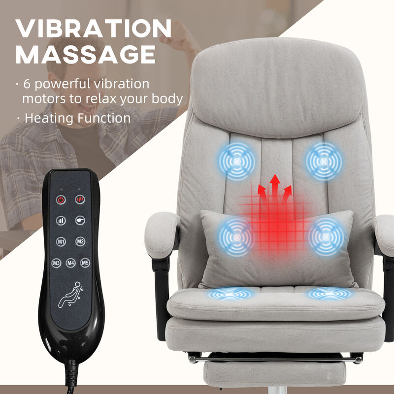 Massage Office Chair with Adjustable Height, Reclining Back, and Rolling Base