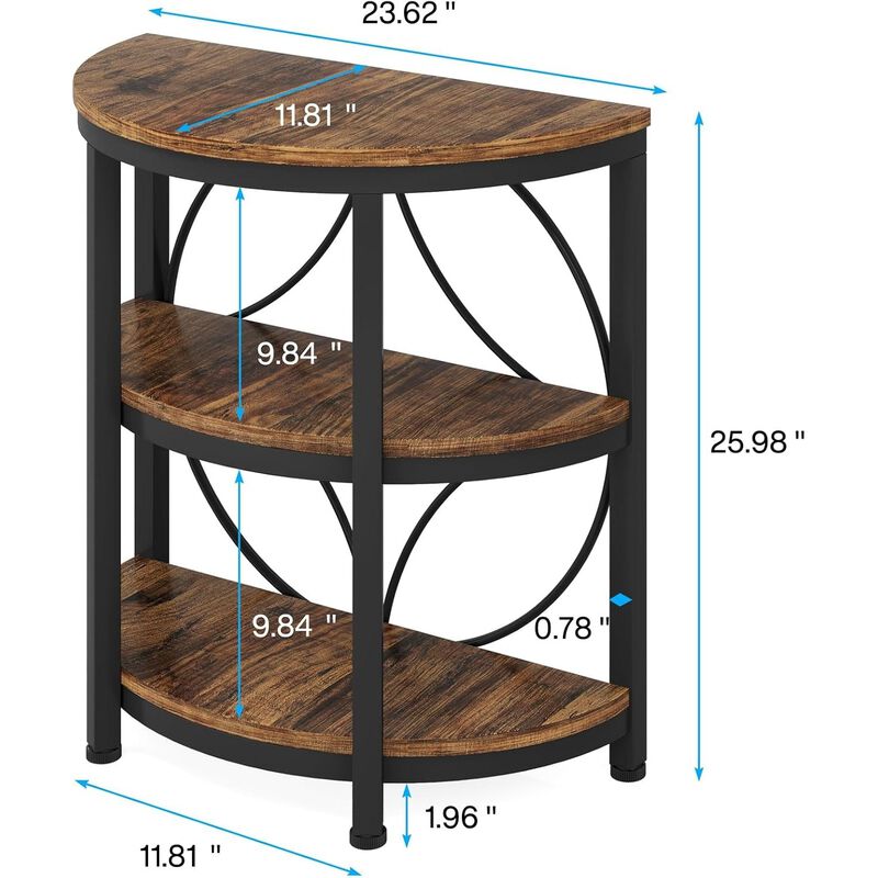 3-Tier Half-Round End Table image number 4