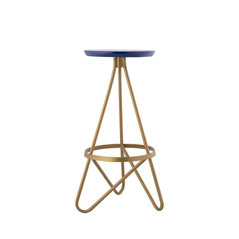 Spiroa Modern Industrial Metal Backless Circular Bar Stool