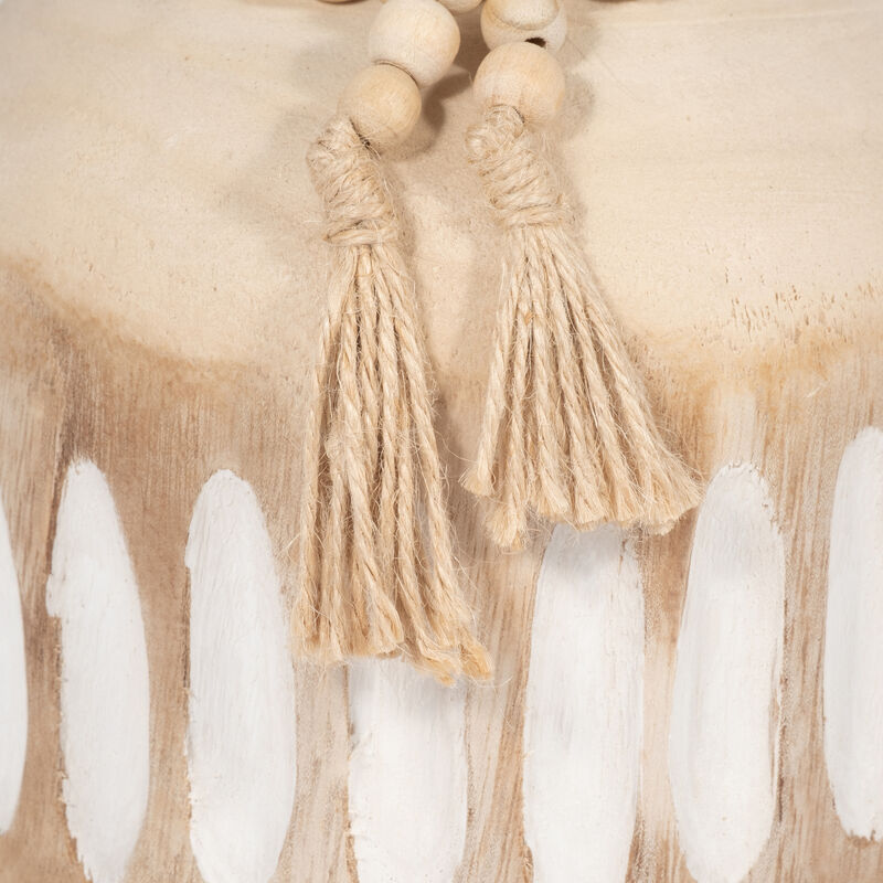 Wood, 8" Round Ridged Vase image number 4