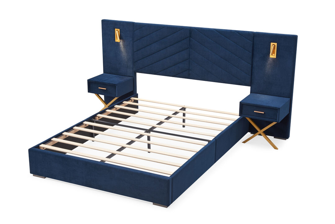 Japkol King Size Velvet Bed
