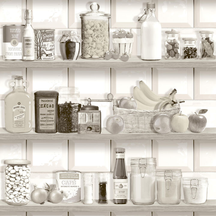Kitchen Shelf Stories Wallpaper