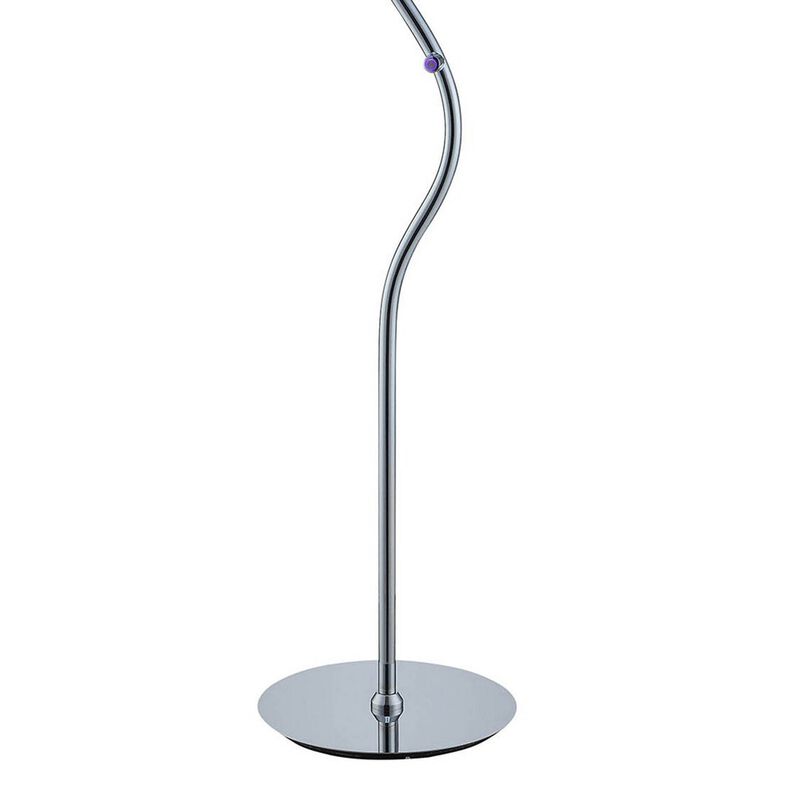 Salt 64 Inch Floor Lamp, Accent Twisted Design, LED Light, Chrome Metal-Benzara