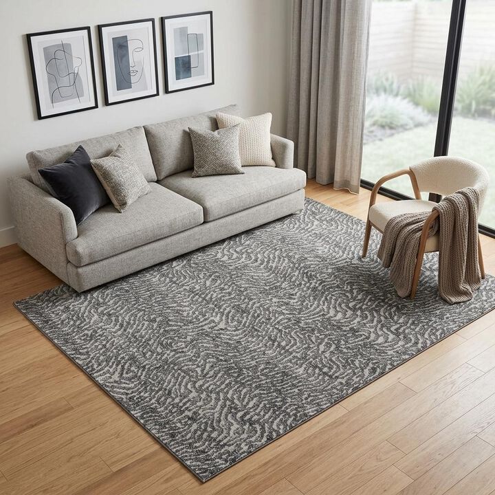 HomeRoots Abstract Power Loom Area Rug