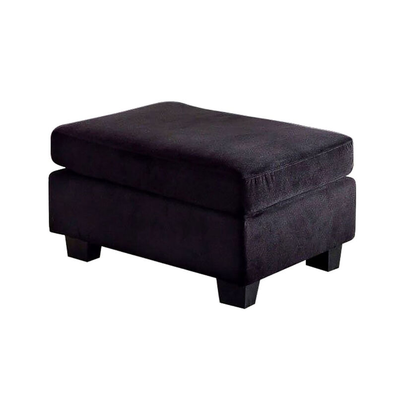 Flannelette Living Room Ottoman, Black image number 0