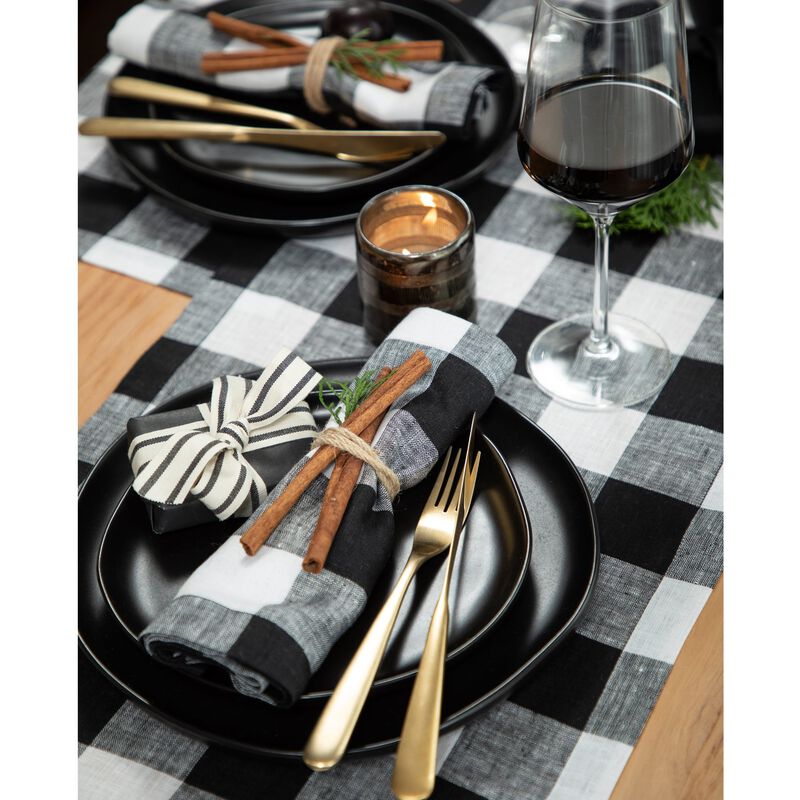 Christmas Linen Table Runner - Buffalo Check, Solino Home