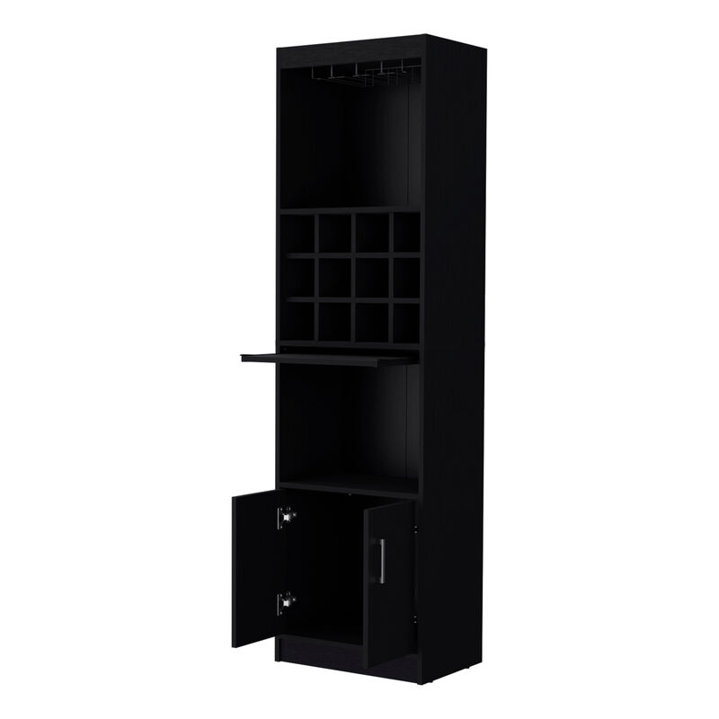 71" Black Wood Bar Cabinet image number 2