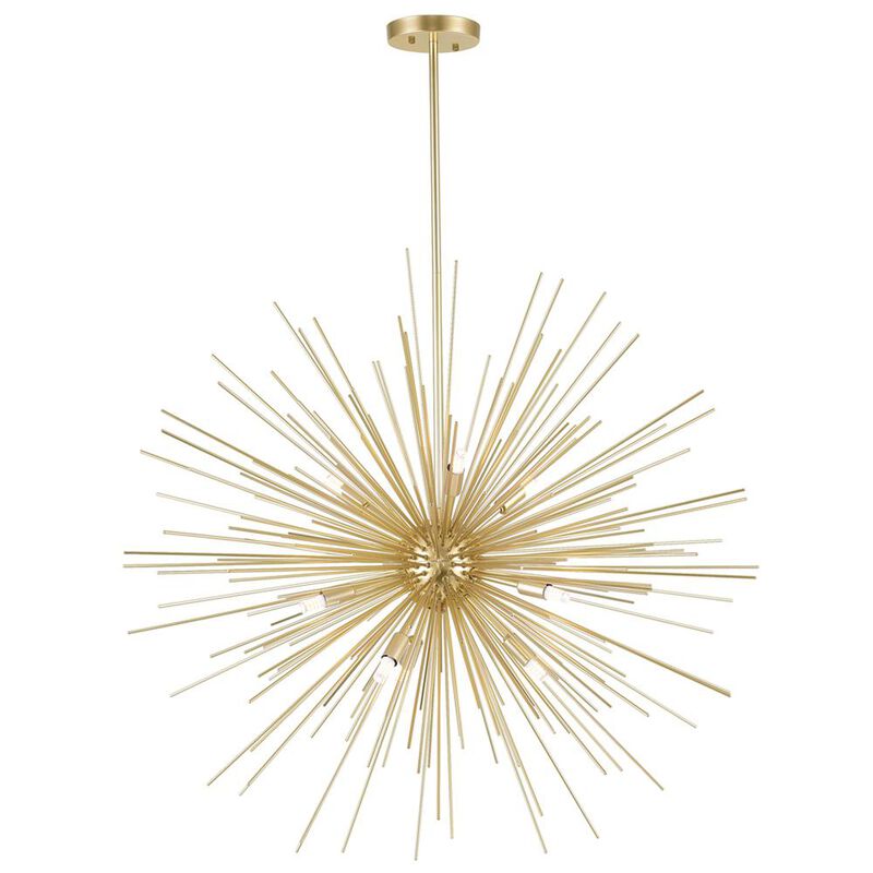 CWI Lighting Savannah 9 Light Chandelier With Gold Leaf Finish