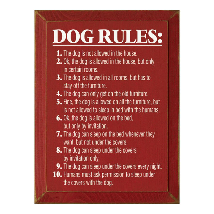 Funny Pet Rules Wood Sign Dog Lover Rustic Farmhouse Wall Hanging Decor