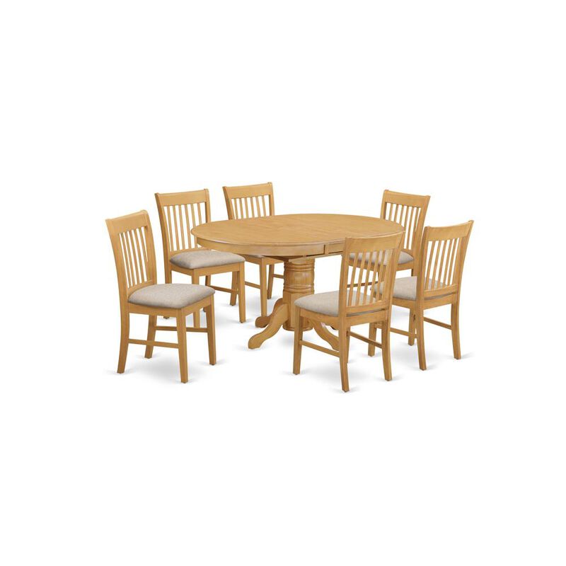 7 Pc Table and chair set - Dinette Table and 6 Dining Chairs