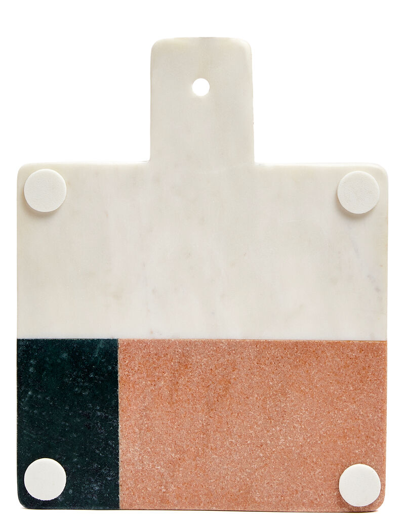 12.5 x 9 Coastal 3 Tone Marble Charcuterie Board with Handle