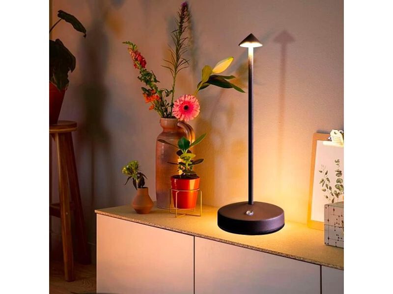 Cordless Rechargeable LED Table Lamp Touch Dimmable Night Light Rust image number 2