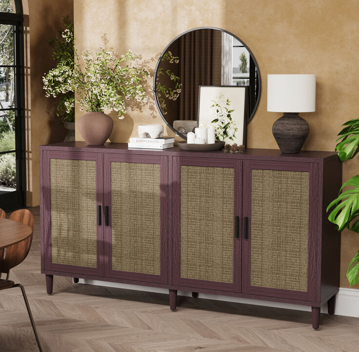 Gumlox 70" Rattan Sideboard