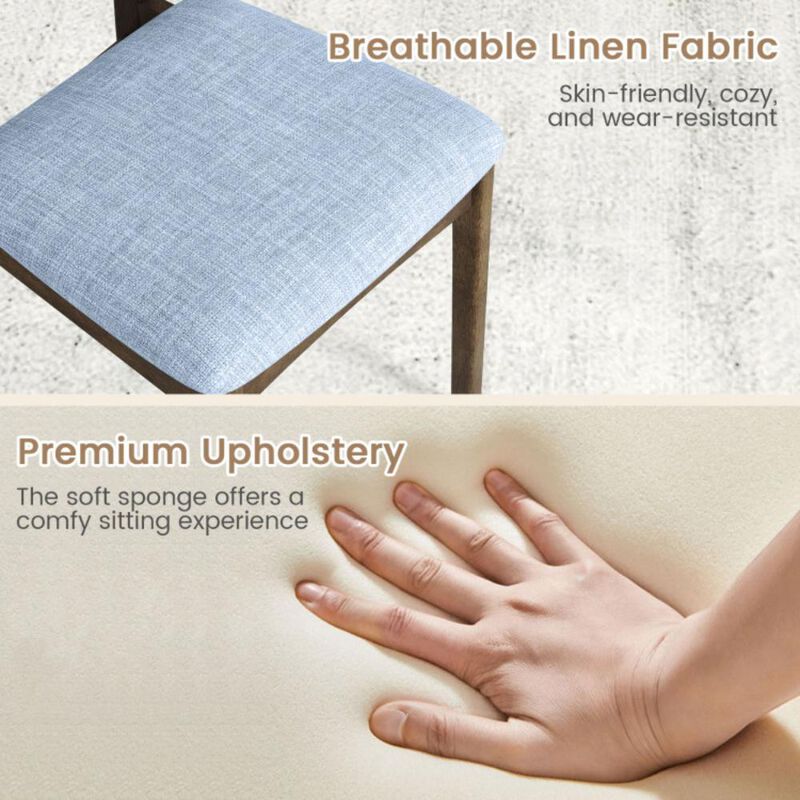 Hivvago Wooden Dining Chair Set of 2 with Rubber Wood Leg