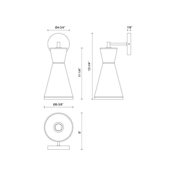 Betty 6-in 1 Light Damp-Rated Wall/Vanity Light