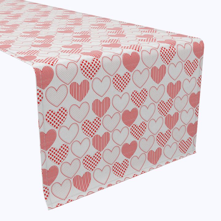Fabric Textile Products, Inc. Table Runner, 100% Cotton, Textured Hearts Design