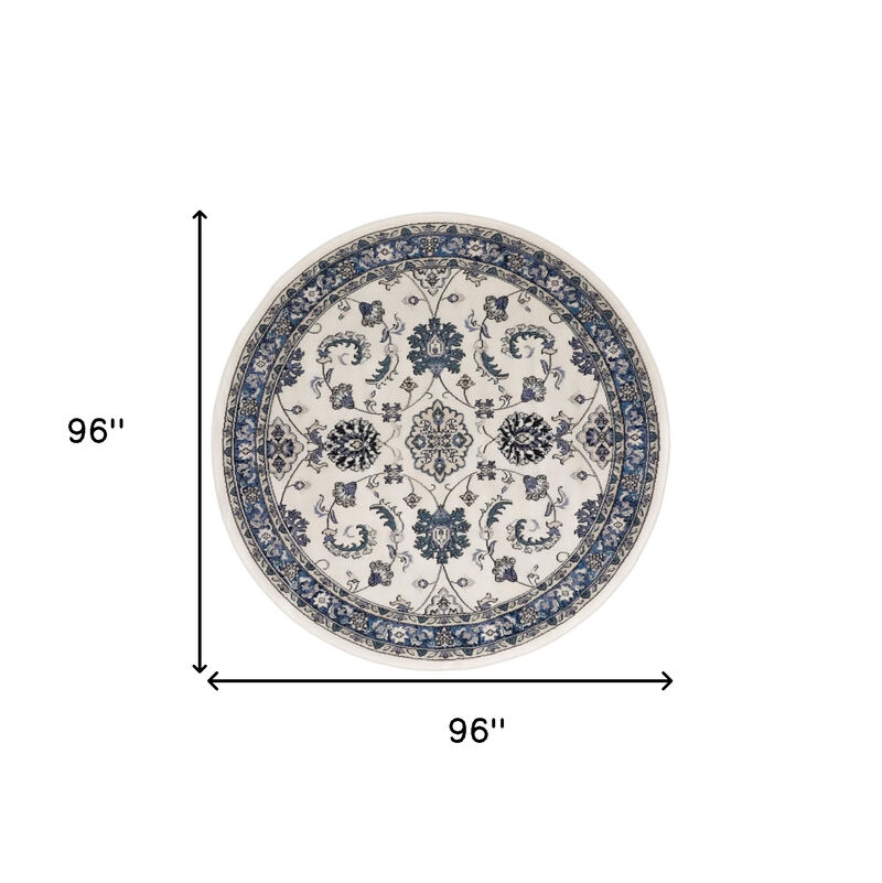 HomeRoots Round Floral Indoor Outdoor Area Rug image number 4
