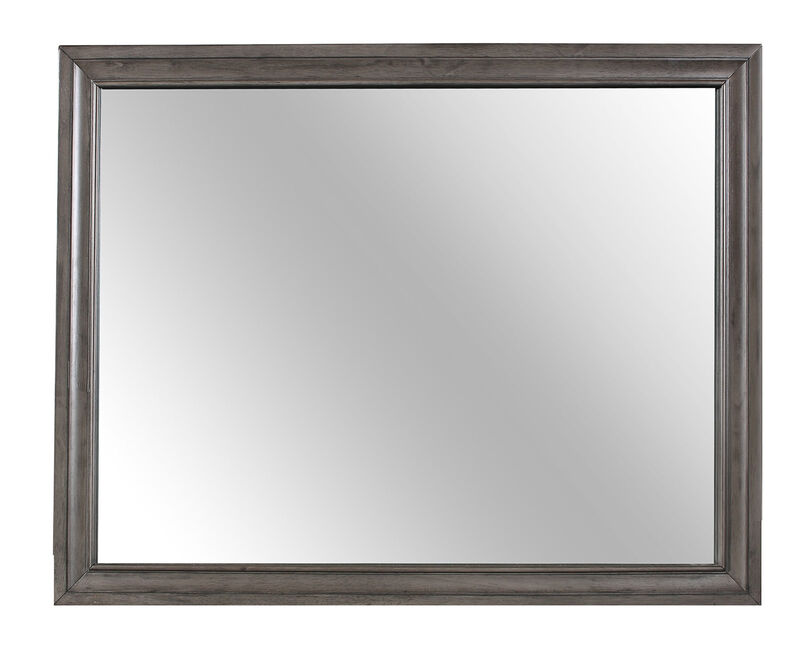 HomeRoots 37" Gray Wood Framed Accent Mirror image number 2