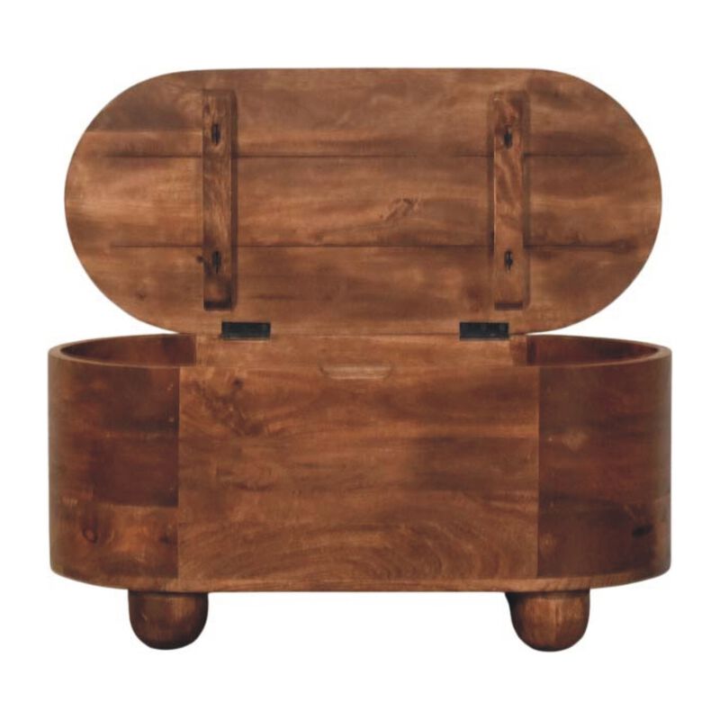 Artisan Furniture Solid Wood Curva Storage Trunk,Oak with Storage image number 6