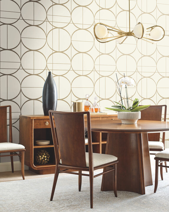 Sun Circles Cream & Gold Wallpaper