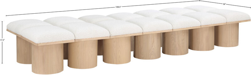 Meridian Furniture Pavilion Cream Boucle Fabric Bench