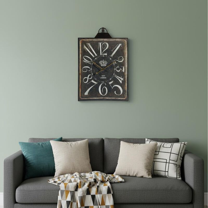 HomeRoots Vintage Style Black and White Iron Wall Clock image number 1