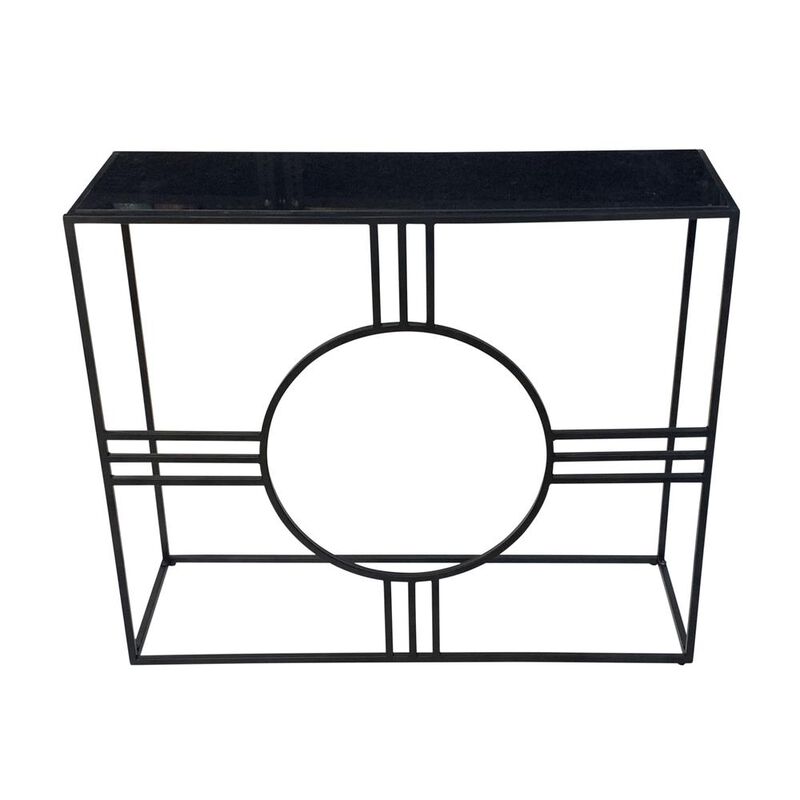 Carolina Living Marshall Console Table - Black Marble - Black