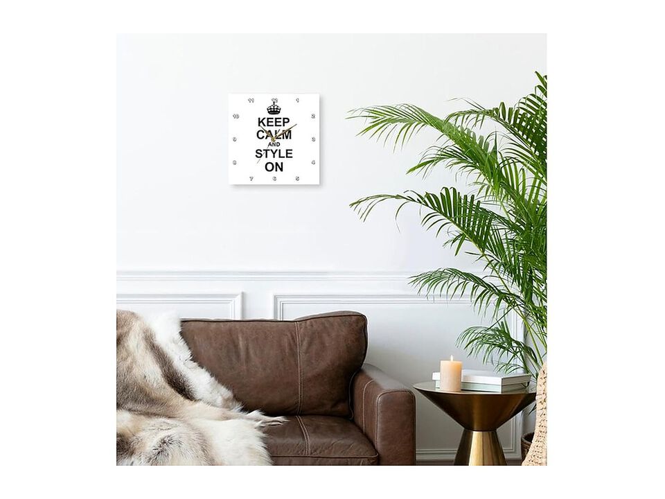Keep Calm Style Carry Styling Fashion Wall Clock 15 Inch Home Decor