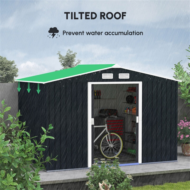 Outdoor Garden Tool Shed with Durable Steel Construction