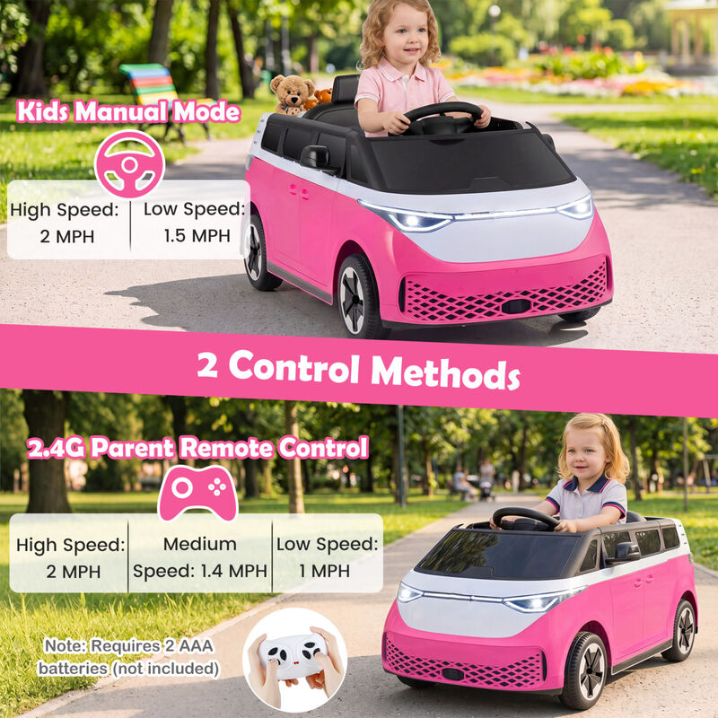 Kids 12V Electric Ride On Bus with LED Lights and Music for Garden Play image number 5