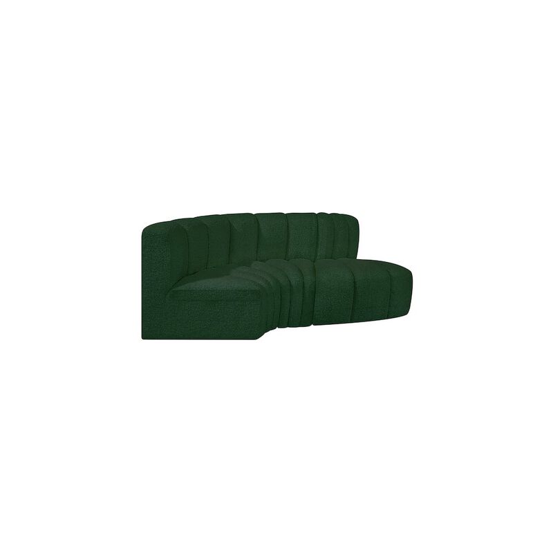 Meridian Furniture Arc Green Boucle Fabric Modular Sofa