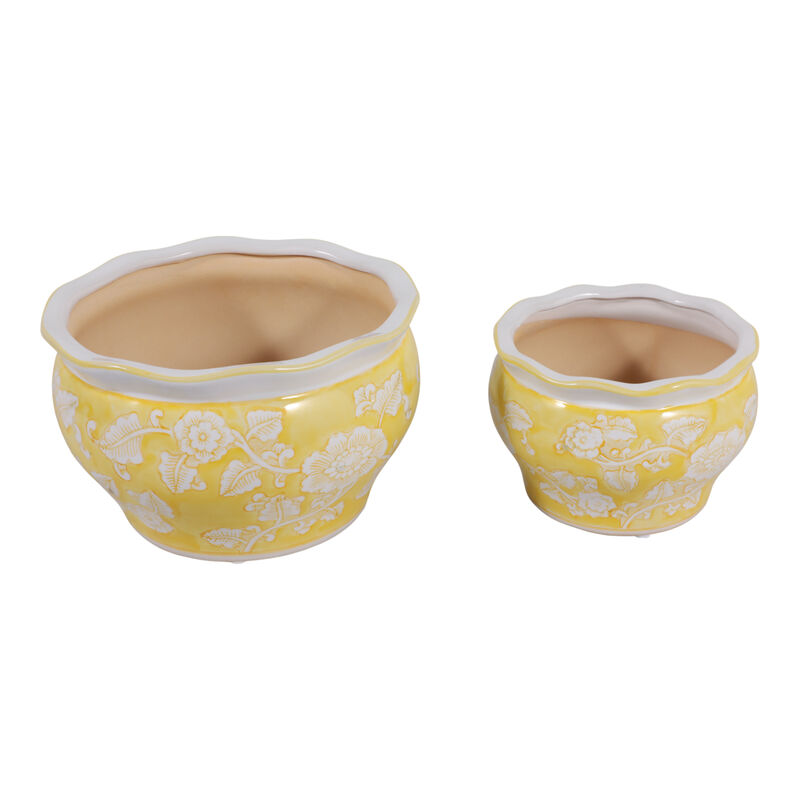 S/2 Round Chinoiserie Planters image number 4