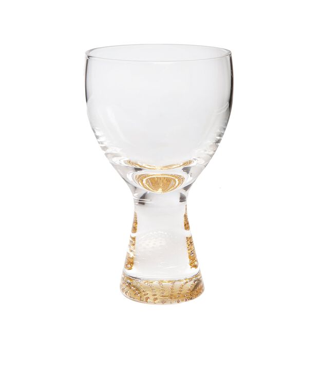 Set of 6 Wine Glasses with Gold Reflection Base