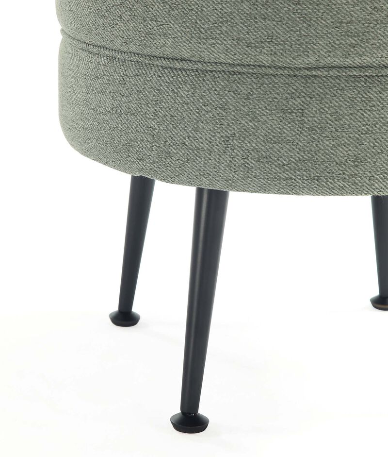 Bailey Green and Black Ottoman