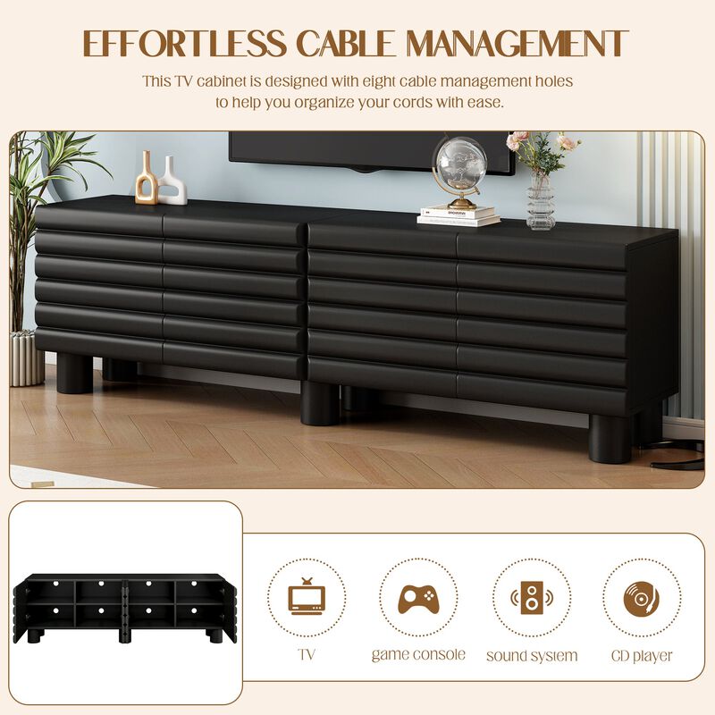 Clihome Modern Media TV Cabinet for Living Room image number 3