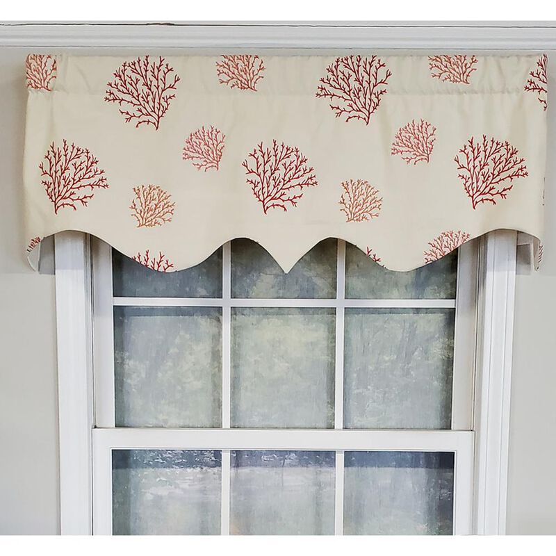 RLF Home Luxurious Modern Design Classic Deep-Sea Regal Style Window Valance 50" x 17" Coral