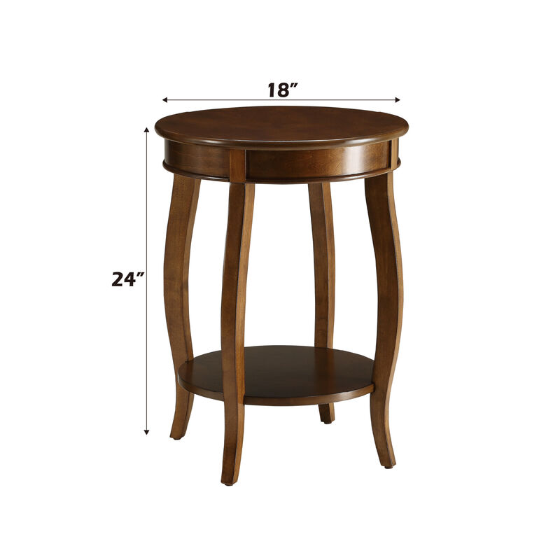 GOODSILO Elegant Round Leg Accent Table with Open Storage Shelf and Wooden Cabriole Leg Design image number 2