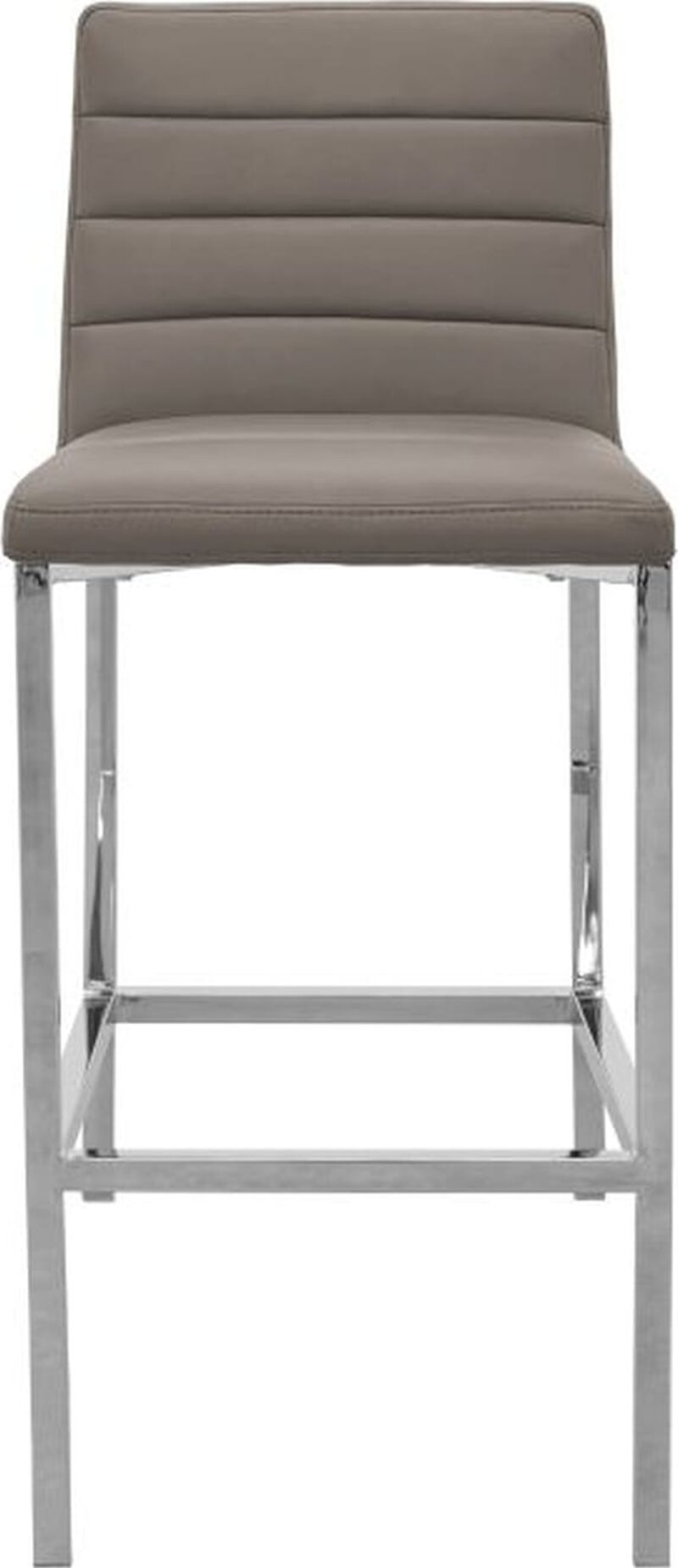 Amalfi Metal Back Bar Stool in Taupe Leather - Set of 2