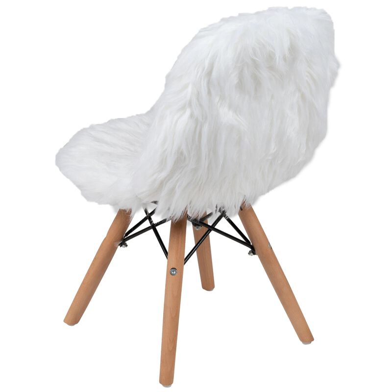 Flash Furniture Kids Shaggy Dog White Accent Chair image number 4
