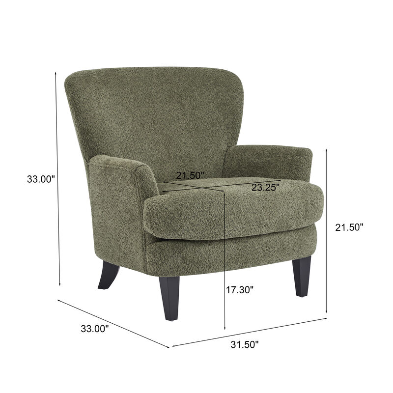 Merax Contemporary Boucle Fabric Club Chair image number 2